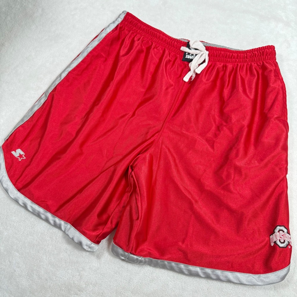 Vintage Starter Ohio State Buckeyes Mens L Shiny Dazzle Reversible Silky Shorts